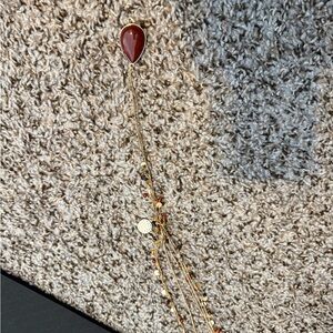 Elegant Gold and Red Pendant Necklace 14